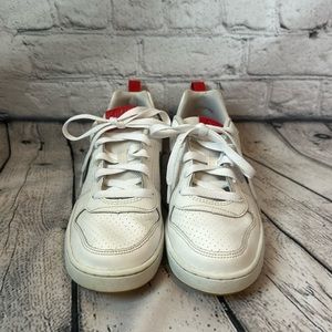 Nike Kids White Sneakers with Red Accents